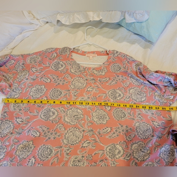 P.J. Salvage Pink and Mint Green Floral Top - Picture 8 of 9